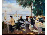 Waldgasthaus am Wannsee by Ch. Venice, oil on canvas, offered Dec 2016