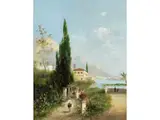 Blick auf Eine Italienische Küstenlandschaft by Georg Fischhof, oil on canvas, offered Mar 2025