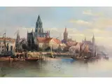 Stadt am Fluss by Karl Kaufmann, oil on canvas, sold Mar 2025