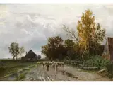 Heimkehr der Schafherde by Philipp Röth, oil on canvas, offered Mar 2025