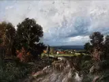 Hirte mit Herde auf dem weg Zurück ins Dorf by Adolf Kaufmann, oil on canvas, offered Mar 2026