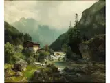 Der Fang Hinter der Mühle by Ludwig Sckell, oil on canvas, offered Jun 2024