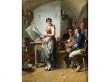 Musikanten in Einem Wirtshaus by Friedrich Ortlieb, oil on canvas, offered Jun 2024