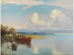 Fischer am Chiemsee by Willy Moralt, oil on canvas, offered Jun 2026
