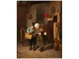Kinder in Einen Korb Blickend by Joseph Athanase Aufray, oil, offered Sep 2015