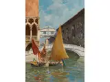 Die Seufzerbrücke in Venedig by Giovanni Salviati, oil on board, sold Dec 2023