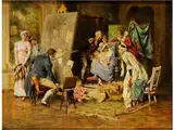 Das Modell Wird Unruhig by Reinhold Schweitzer, oil, offered Jun 2016