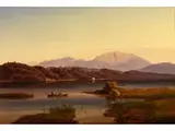 Abendstimmung Über Einem Alpsee by Anton Zwengauer, oil on canvas, sold Sep 2015
