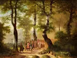 Der Hochzeitszug by Richard Zimmermann, oil on canvas, offered Dec 2015