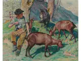Der Ziegenhirte by Hans Widmer, oil on canvas, offered Sep 2025