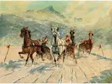 Trabrennen im Schnee by Franz Hienl-Merre, oil on canvas, offered Sep 2025