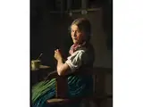Dirndl Beim Stricken by Emil Rau, 1858 Dresden - 1937 München, oil on canvas, sold Apr 2016