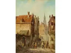 Niederländische Strassenszene by Charles Leickert, oil on panel, offered Sep 2020