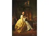 Die Schmuckfreundin by Ludwig Knaus, oil on canvas, offered Mar 2025