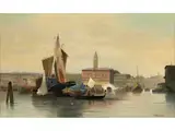 Venedigvedute mit Dogenpalast by Karl Kaufmann, oil on canvas, sold Jun 2024