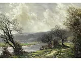 On the Aron (flusslandschaft) by José Weiss, oil on canvas, offered Mar 2025