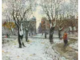 Elisabethplatz im Winter by Franz Gaál, oil on canvas, offered Mar 2025