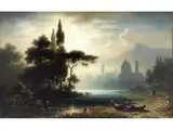 Florenz bei Vollmond by Karl Heilmayer, oil on paper, sold Dec 2025