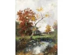 Entenweiher by Adolf Kaufmann, oil, offered Mar 2026