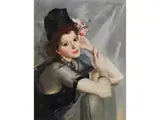 Portrait Einer Jungen Frau by Mária Szánthó, oil on canvas, sold Mar 2024