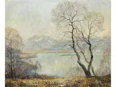 Vorfrühling am Schliersee by Otto Eduard Pippel, oil on canvas, sold Dec 2025