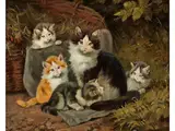 Spielende Katzen by Benno Kogl, oil on panel, offered Mar 2026