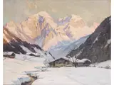 Winterabend in der Ramsau bei Berchtesgaden by Erwin Kettemann, oil on canvas, sold Mar 2026