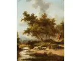 Ä., 1777 – 1808 Hirtin mit Schafen an Einem Flussufer by Jan Evert Morel d. Ä., oil on panel, offered Dec 2021