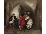 Das Wochenblatt by Wilhelm Roegge d. Ä., oil on board, offered Mar 2024