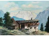 Bergbauernhof vor Alpenkulisse by Hans Hösch, oil on canvas, offered Mar 2026