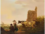 Landschaft mit Rindern bei Dordrecht by Jacob van Strij, oil on canvas, offered Jun 2023