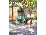 Pariser Stadtszene im Sommer by Antal Berkes, oil on board, offered Sep 2015