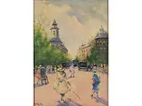 Pariser Stadtszene by Antal Berkes, oil on board, offered Sep 2015