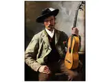 Oberbayerischer Bauer mit Guitarre by Ernst Platz, oil on panel, offered Sep 2015