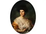 Halbbildnis Einer Eleganten Dame by Leopold Schmutzler, oil on panel, offered Sep 2019