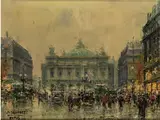 Die Pariser Oper by Jean Salabet, oil on canvas, sold Sep 2015