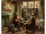 Gesellige Herrenrunde Nach Derjagd in Einer Stube by Ludwig Nauer, 1888 München – 1965, oil on canvas, offered Sep 2017