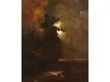 Nachtlandschaft by Charles-François Daubigny, oil on panel, sold Sep 2025