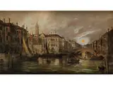Nächtliche Venedig-vedute by August von Siegen, oil on panel, sold Jul 2018