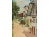 Ansicht der Dorfstrasse by Ludwig Minnigerode, oil on board, offered Jul 2018