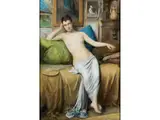 Die Muse im Atelier des Malers by Alexis Ernest Charbonnier, oil on canvas, offered Sep 2024