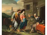 Maria und Josef auf Herbergssuche by Anton Fröhlich, oil on canvas, offered Jun 2025