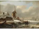 Holländische Winterlandschaft by M. Vermeulen, oil on panel, offered Apr 2016