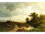 Alpenlandschaft by August Behrendsen, oil on canvas, sold Sep 2024