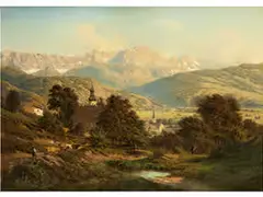 Blick auf Garmisch-partenkirchen by Georg Engelhardt, oil on canvas, sold Sep 2017