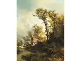 Bewaldete Landschaft mit Gehöft by Pieter Kluyver, oil on panel, offered Dec 2025