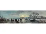Eisvergnügen by Adolf Stademann, oil on panel, offered Mar 2025