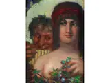 Flöte Spielender pan und Mädchen by Adolf Frey-Moock, oil on panel, sold Dec 2025