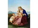Maria mit dem Kind und dem Johannesknaben by Joseph von Führich, oil on board, sold Jun 2024