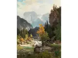 Partie mit der Ramsau bei Berchtesgaden by Ludwig Sckell, oil on panel, offered Jun 2024
